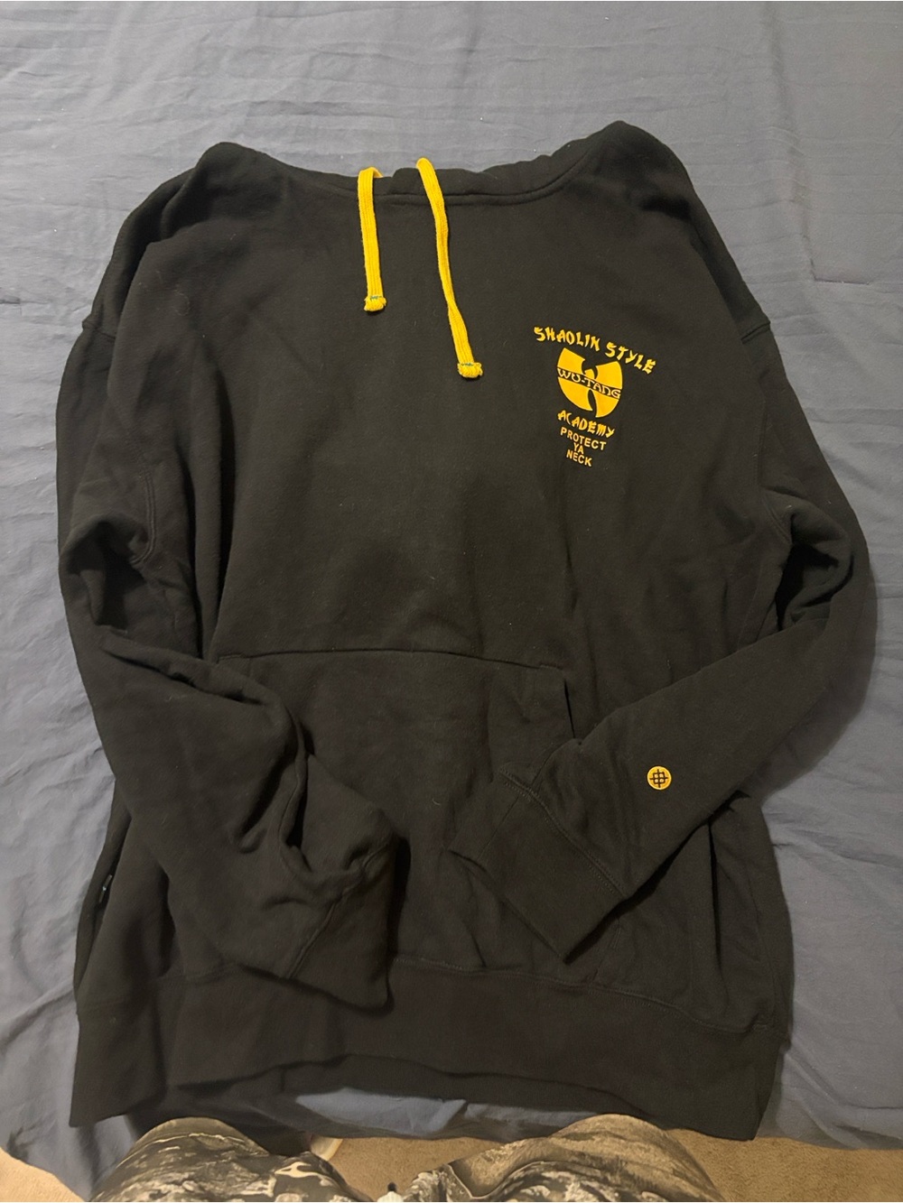 Stance Black Hoodie with Yellow Logo and Drawstrings